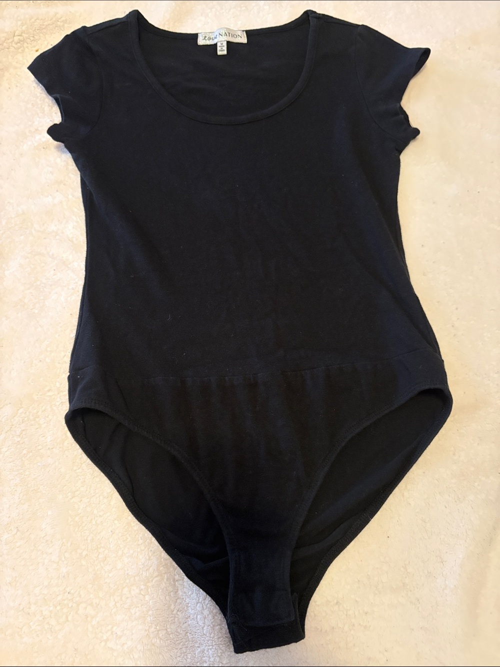 Black women Short Sleeve One-Piece Bodysuit size M